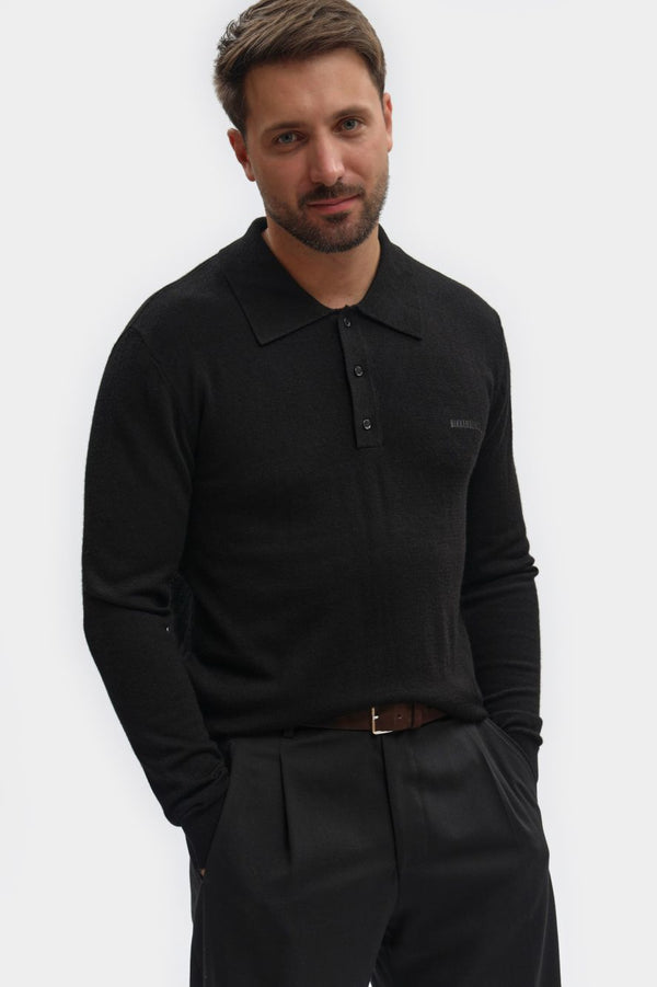 Polo Mistura de Lã Bikkembergs Preto