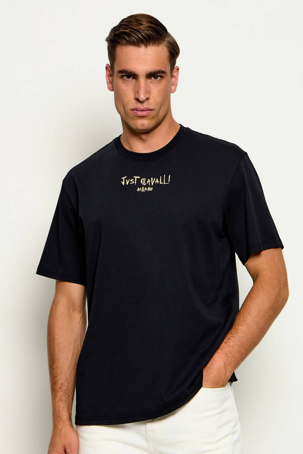 T-shirt Com Logotipo Just Cavalli Preta Just Cavalli