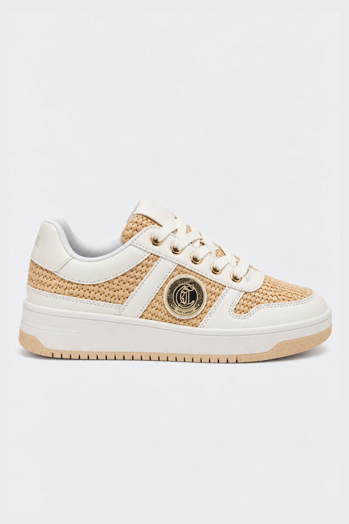 Sapatilhas Just Cavalli Brancas e Bege Just Cavalli W