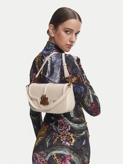 Mala Baguete Just Cavalli Logo Creme Just Cavalli W