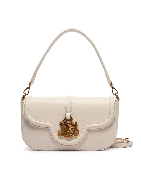 Mala Baguete Just Cavalli Logo Creme Just Cavalli W