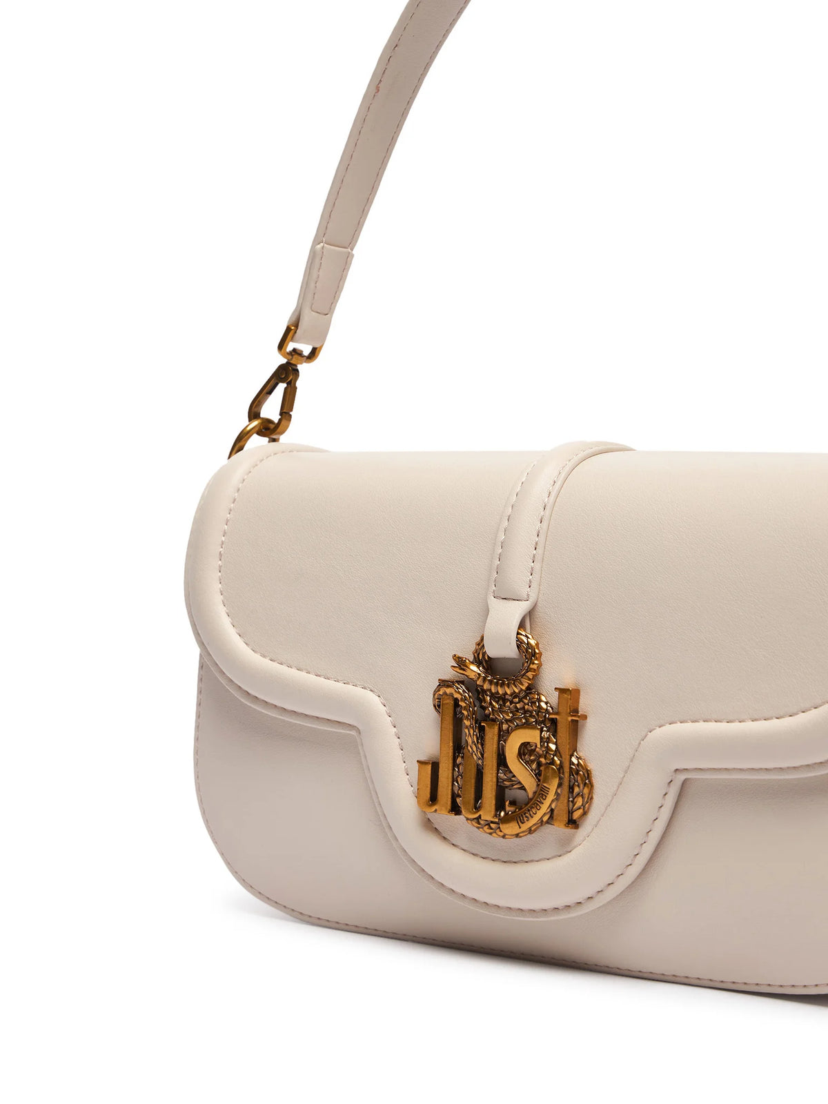Mala Baguete Just Cavalli Logo Creme Just Cavalli W