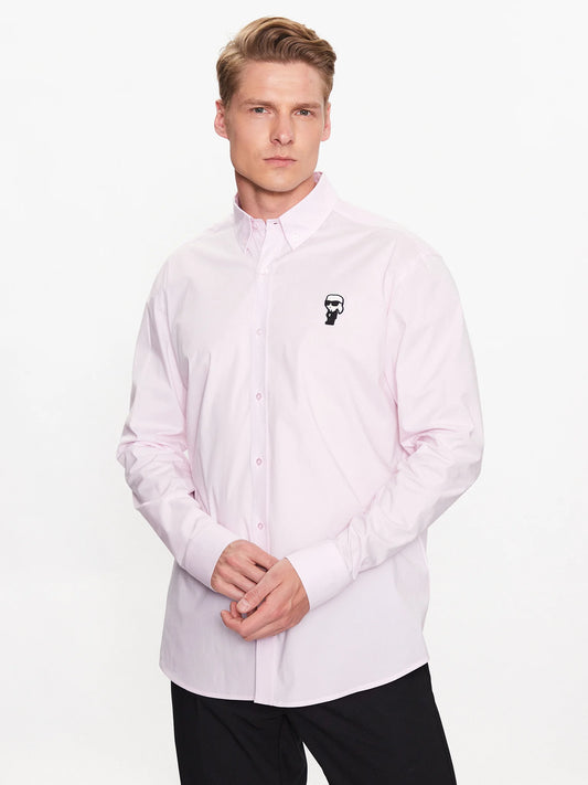 Karl Lagerfeld Logo-Print Pink Shirt