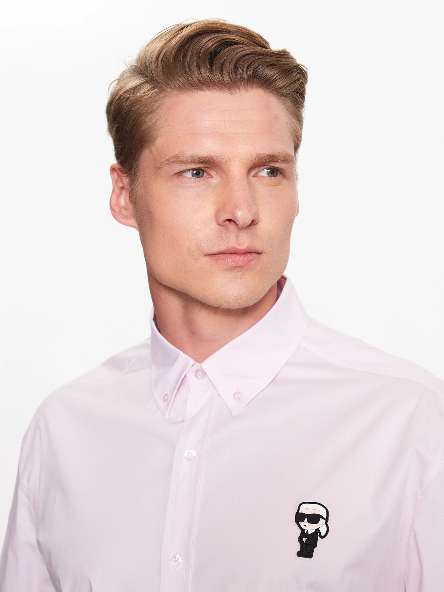 Camisa Karl Lagerfeld Logo-Print Rosa