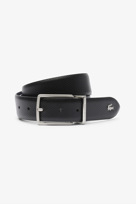 Cinto de Pele Reversível  Azul-Marinho e Preto Lacoste Lacoste