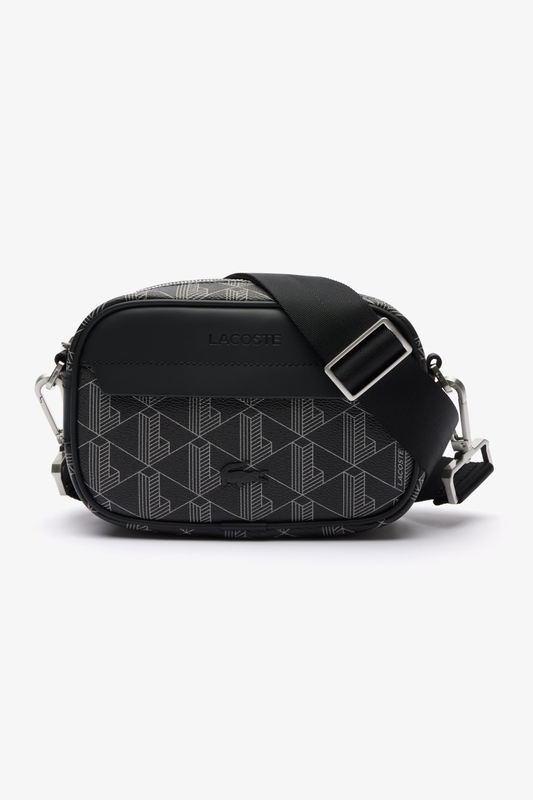 Mala a Tiracolo com Padrão Monograma Lacoste Preto e Cinzento Lacoste