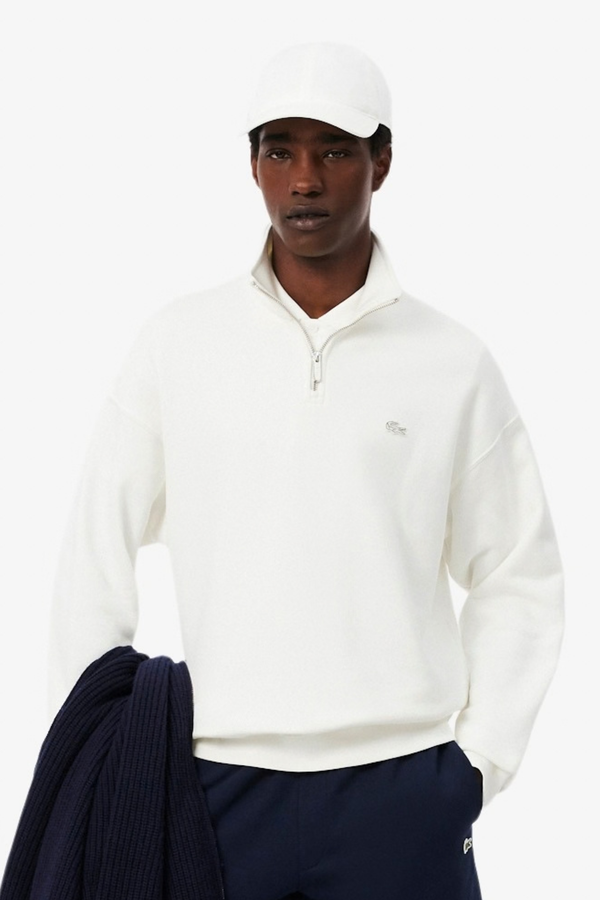 Sweatshirt de Meia-Gola Lacoste Branco