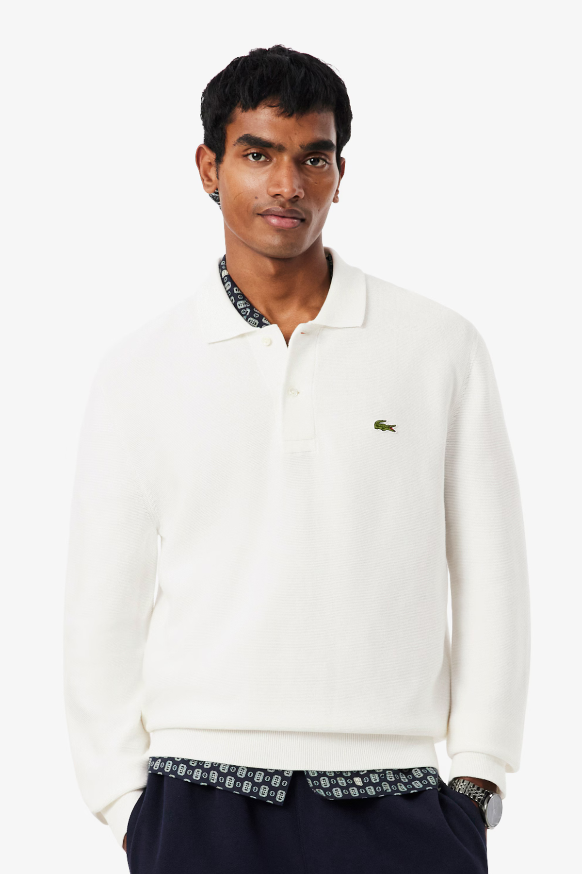 Polo de Manga Comprida Lacoste Branco Lacoste