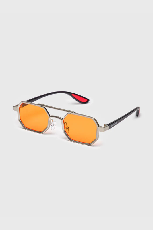 Óculos de Sol de Metal com Lente Laranja