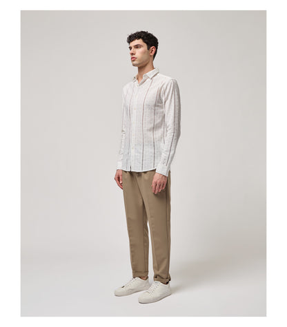 Calça Relaxed Fit Khaki com Cordão Gianni Lupo