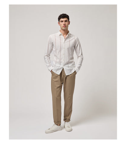 Calça Relaxed Fit Khaki com Cordão Gianni Lupo