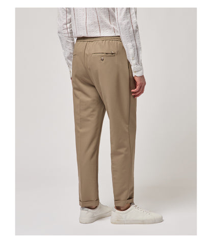 Calça Relaxed Fit Khaki com Cordão Gianni Lupo