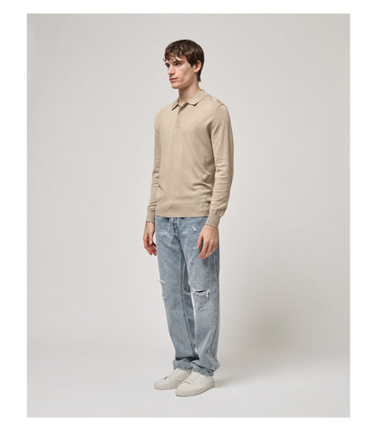 Polo de Manga Comprida Bege Gianni Lupo SS26 Gianni Lupo