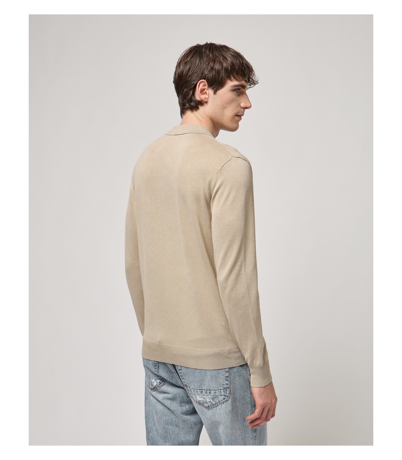 Polo de Manga Comprida Bege Gianni Lupo SS26