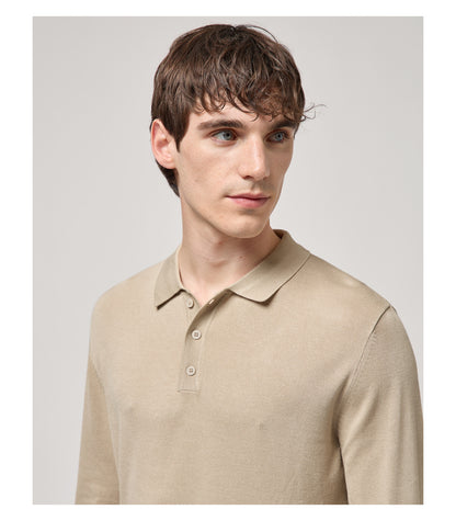 Polo de Manga Comprida Bege Gianni Lupo SS26 Gianni Lupo
