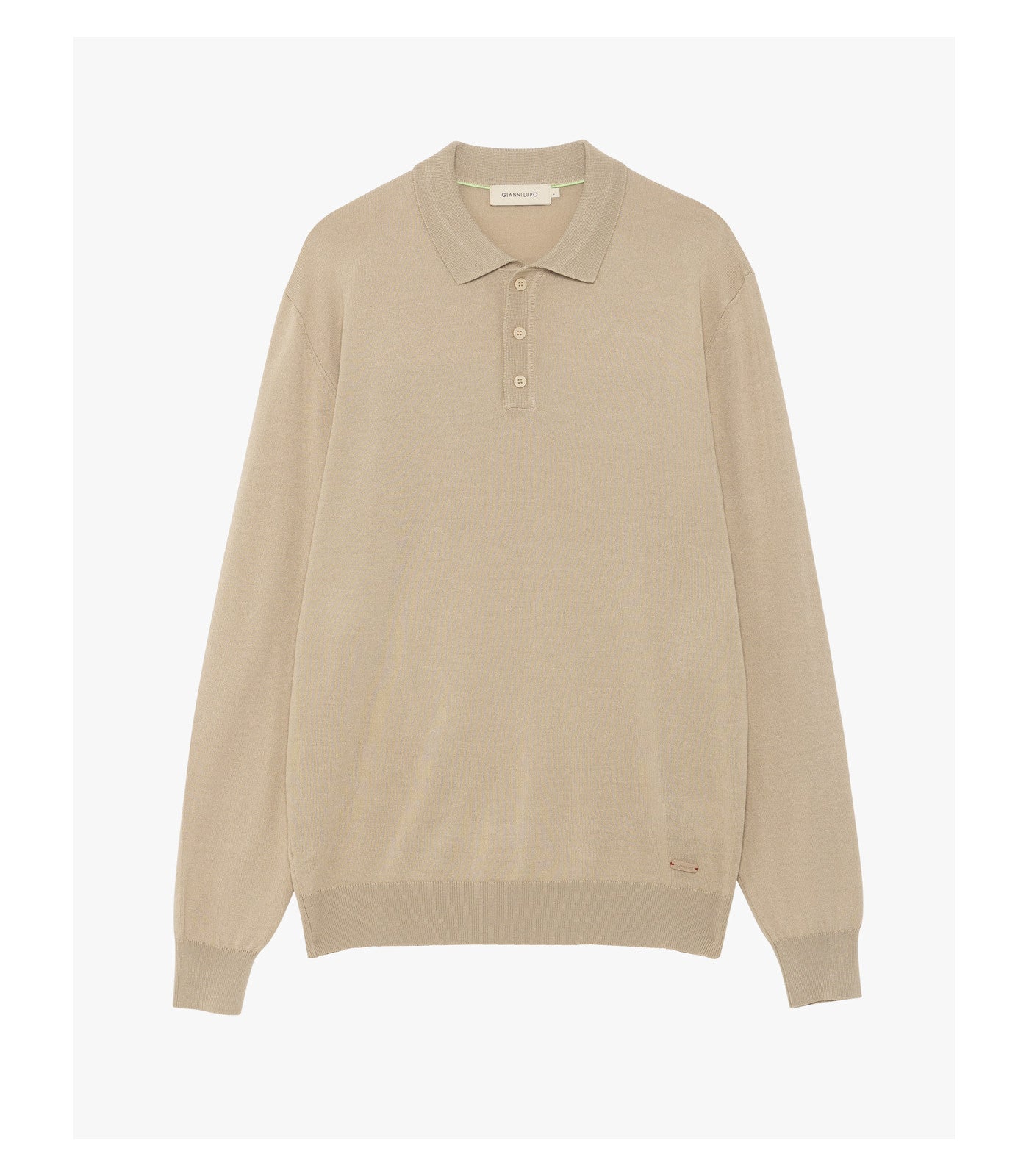 Polo de Manga Comprida Bege Gianni Lupo SS26