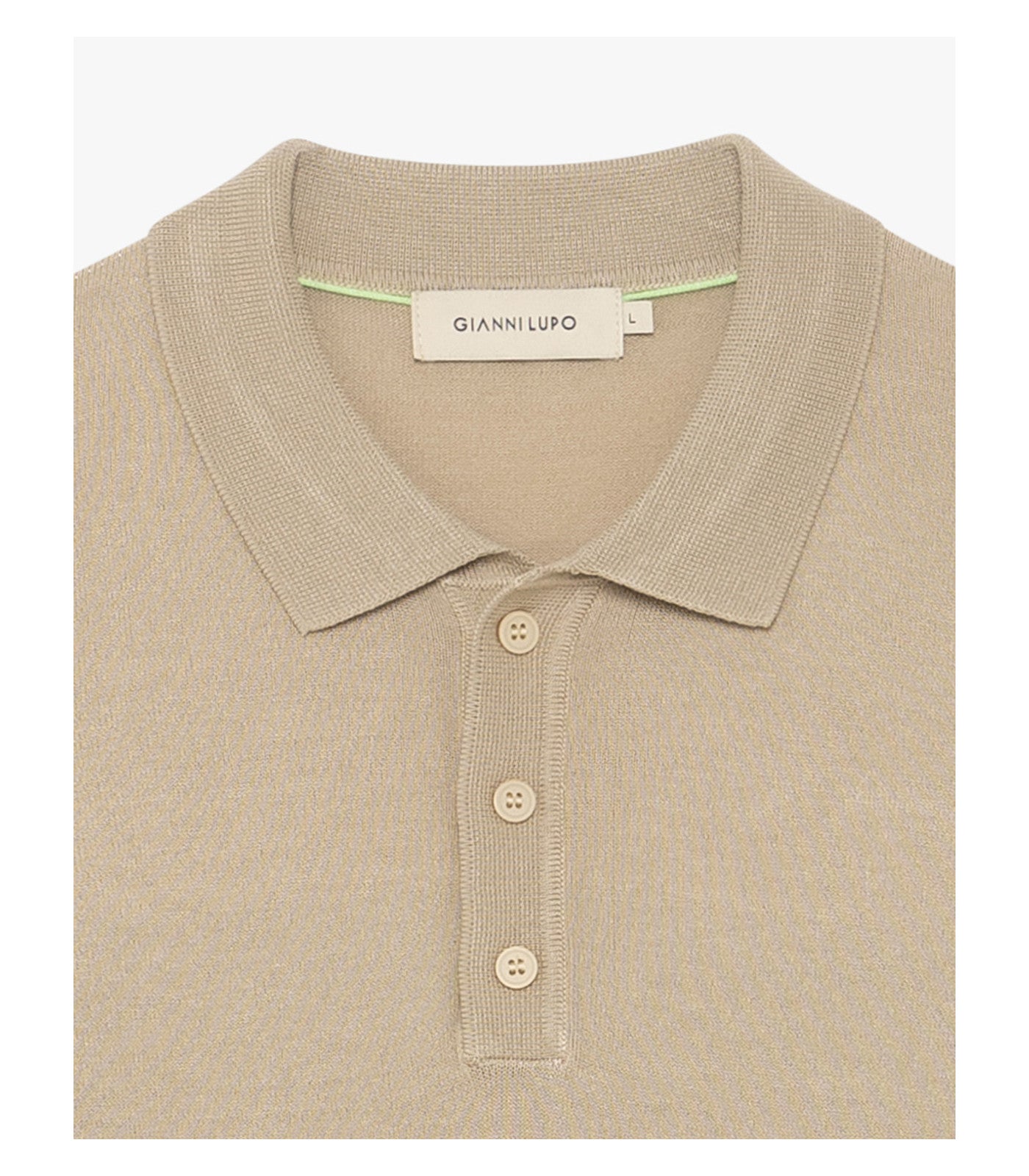 Polo de Manga Comprida Bege Gianni Lupo SS26
