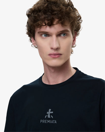 T-shirt Azul com Logo Premiata