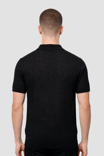 Polo Preto Perfurado Gianni Lupo