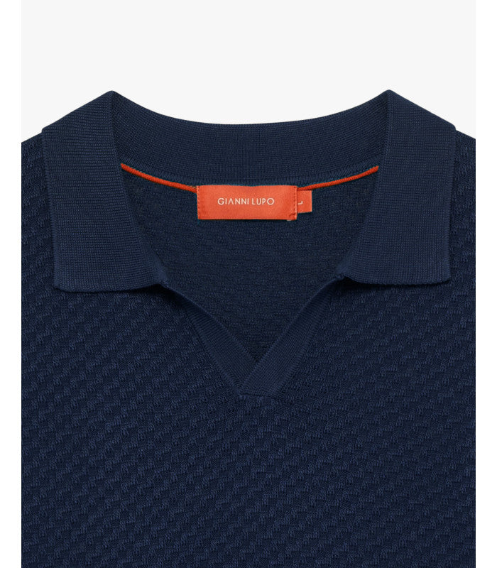 Polo Texturizado Azul