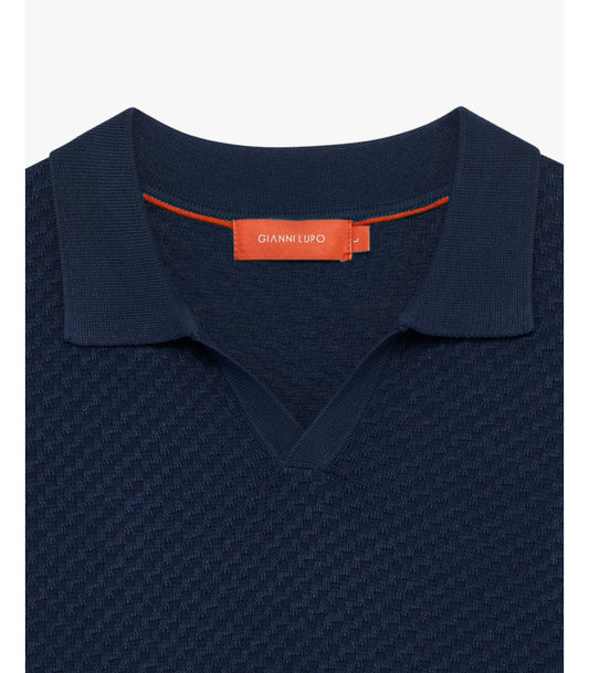 Polo Texturizado Azul