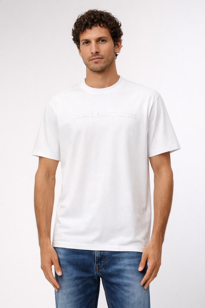 T-shirt Branca com Alto Relevo Versace Jeans Couture