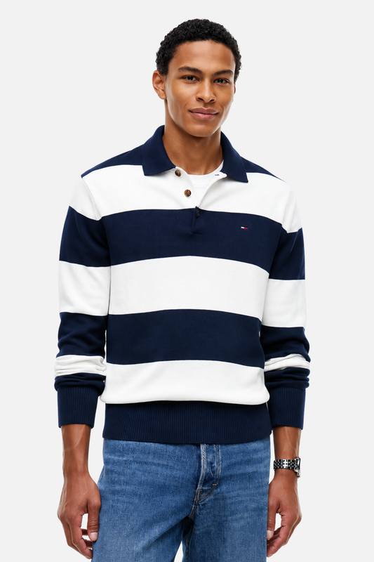 Polo de Manga Comprida Tommy Hilfiger às Riscas Tommy Hilfiger