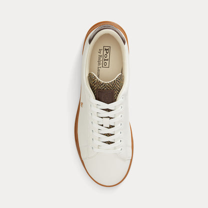 Sapatilhas Ralph Lauren Heritage Court Brancas e Castanhas Ralph Lauren