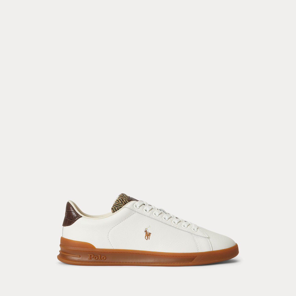 Sapatilhas Ralph Lauren Heritage Court Brancas e Castanhas Ralph Lauren