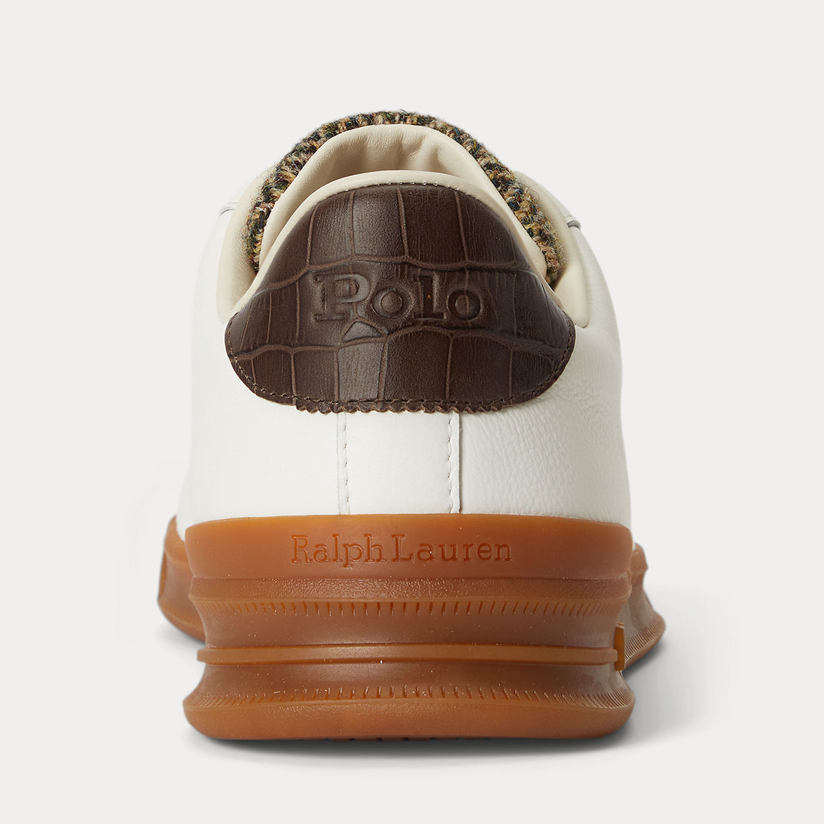 Sapatilhas Ralph Lauren Heritage Court Brancas e Castanhas Ralph Lauren