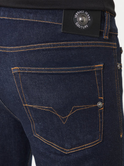 Calça de Ganga Escura Versace Versace Jeans Couture