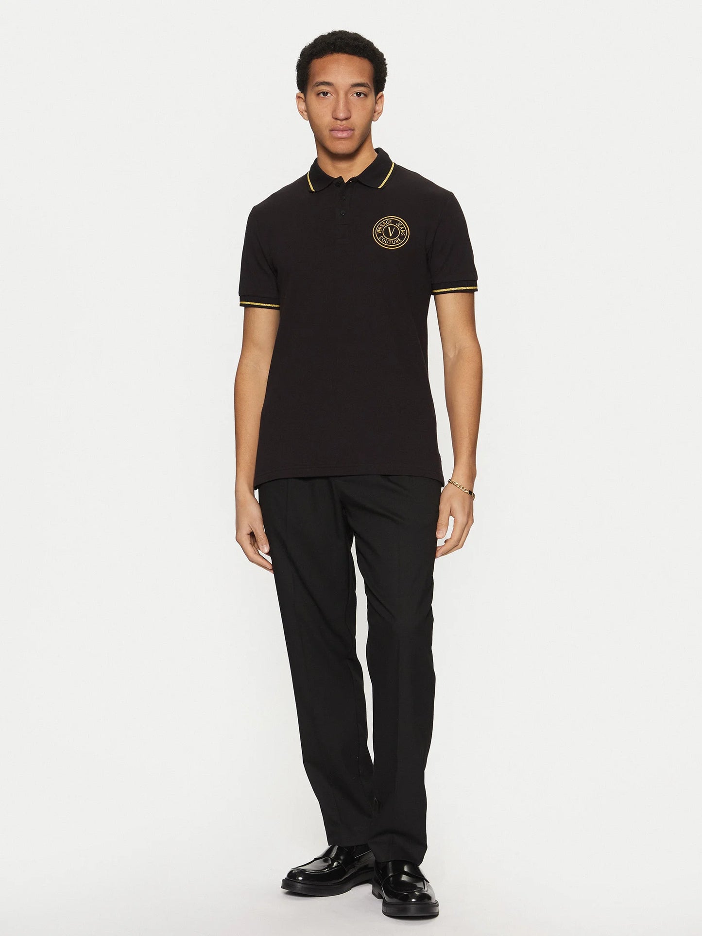 Polo Preto Versace Jeans Couture 78GAGT00 SS25