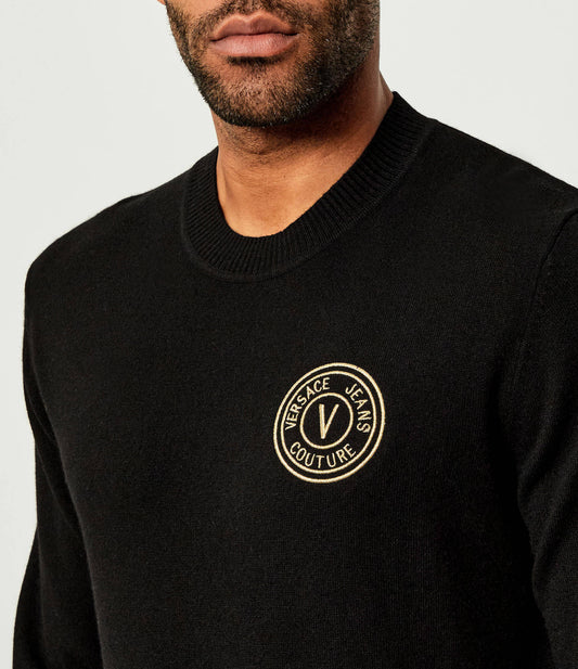 Camisola de Malha Preta Versace Jeans Couture FW25