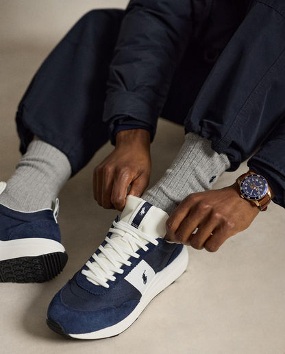 Sapatilhas Azuis em Pele e Camurça Ralph Lauren