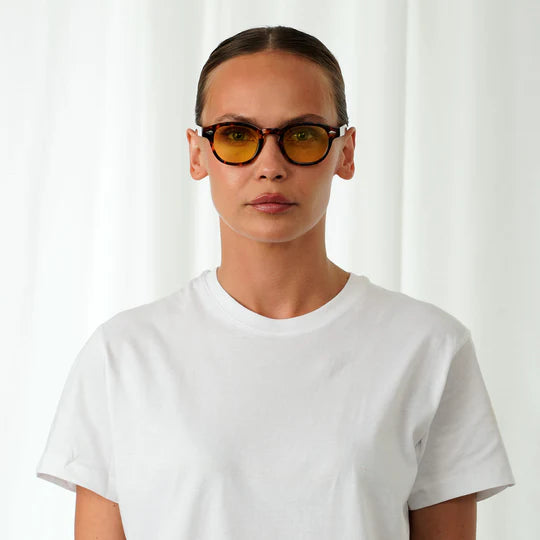 Óculos de Sol Johnny Yellow & Tortoise - Green SS-25