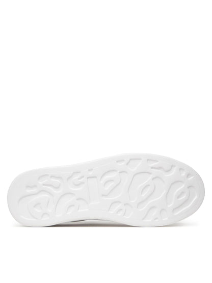 Sapatilhas Just Cavalli de Couro com Logo Brancas Just Cavalli