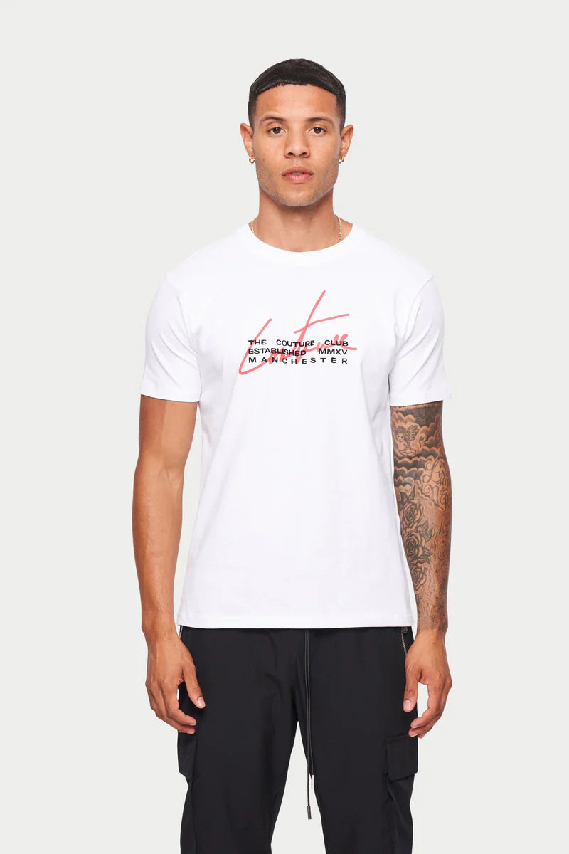 The Couture Club Signature Overlay T-shirt White