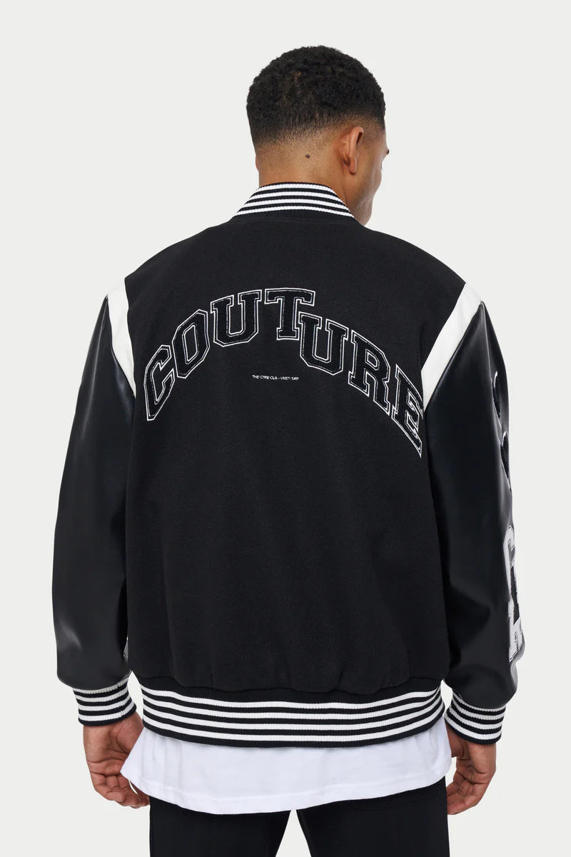 The Couture Club Badged Varsity Jacket - Black – Ovelha Negra Premium