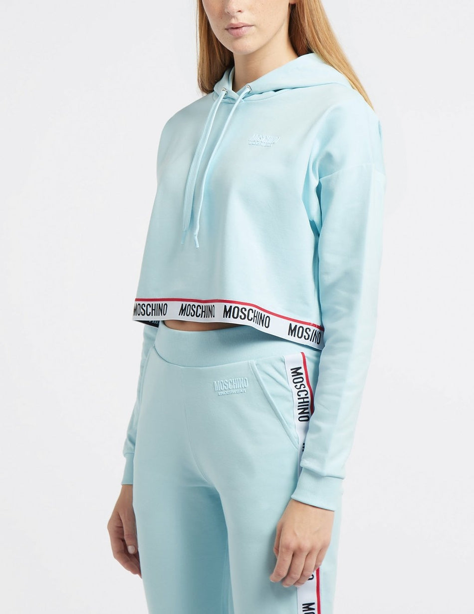 Blue Moschino Cropped Hoodie 1707