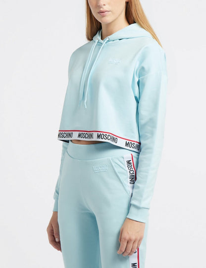Hoodie Croped Moschino Azul 1707 FW24 MULHER