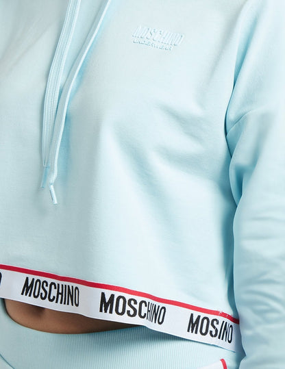 Hoodie Croped Moschino Azul 1707 FW24 MULHER